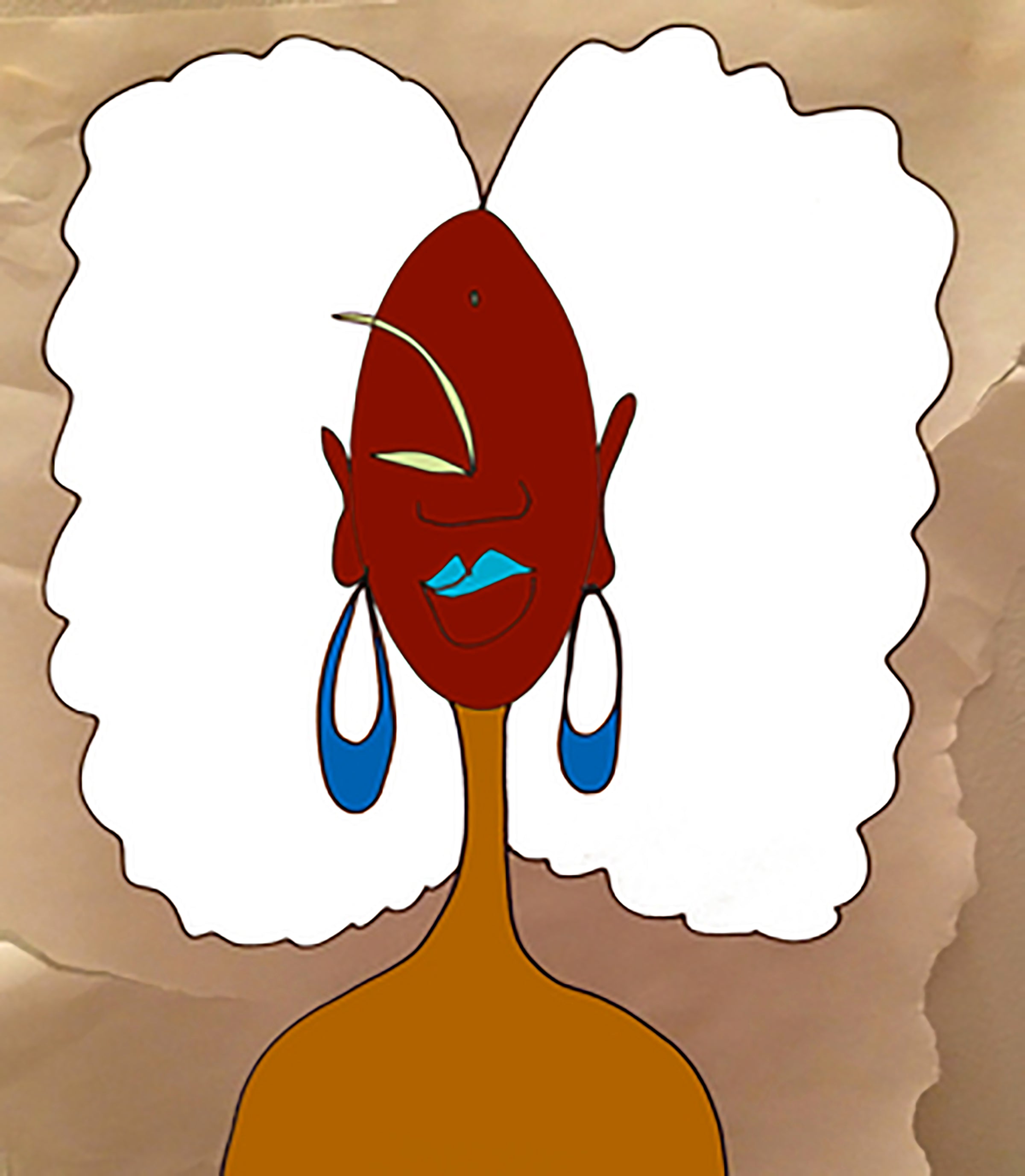 RBN WHITE AFRO 11X14