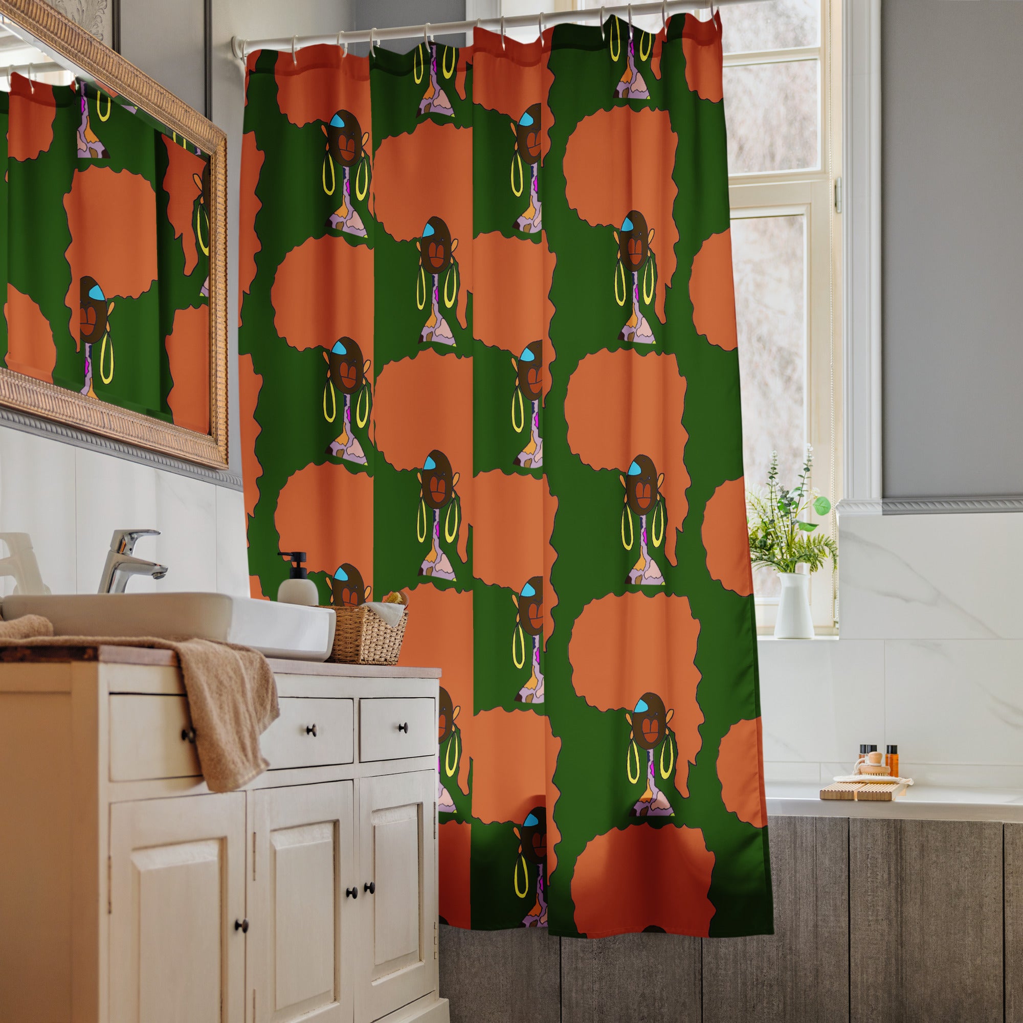 RBN "Orange Africa" Shower Curtain